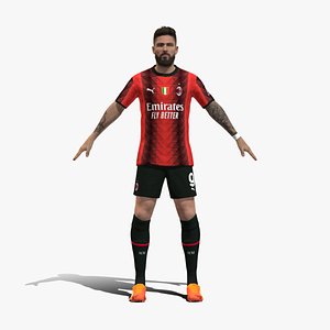 3D model 3D Rigged Olivier Giroud AC Milan 2024