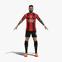 3D Rigged Olivier Giroud AC Milan 2024