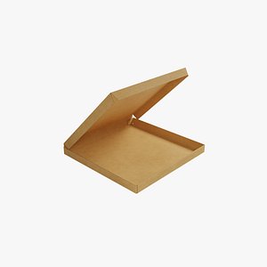 6-inch Kraft Paper Open Pizza Box 3D