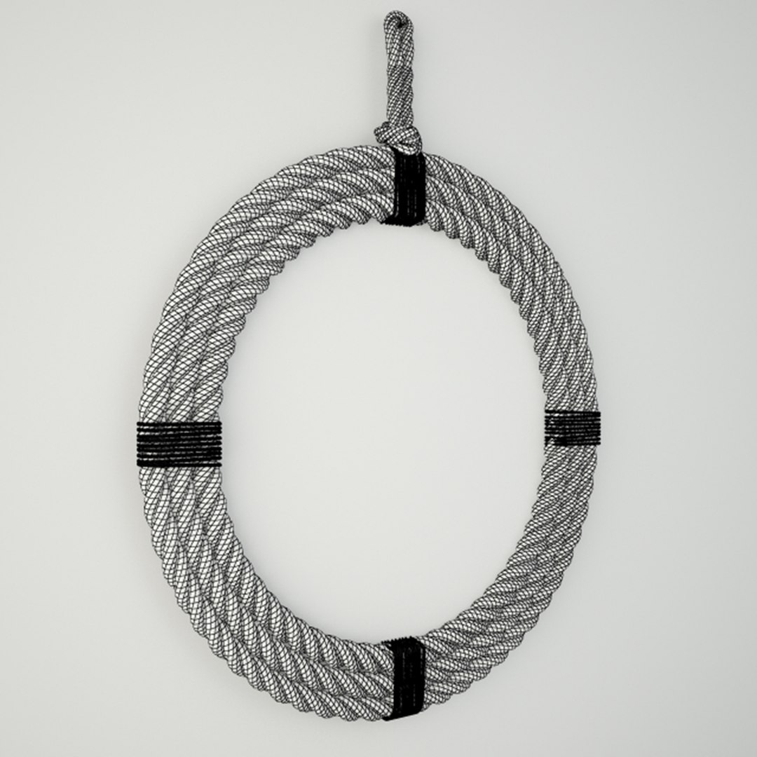 3D hanging rope mirror - TurboSquid 1202865