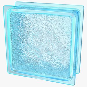 Ice Pattern Glass Block Blue model