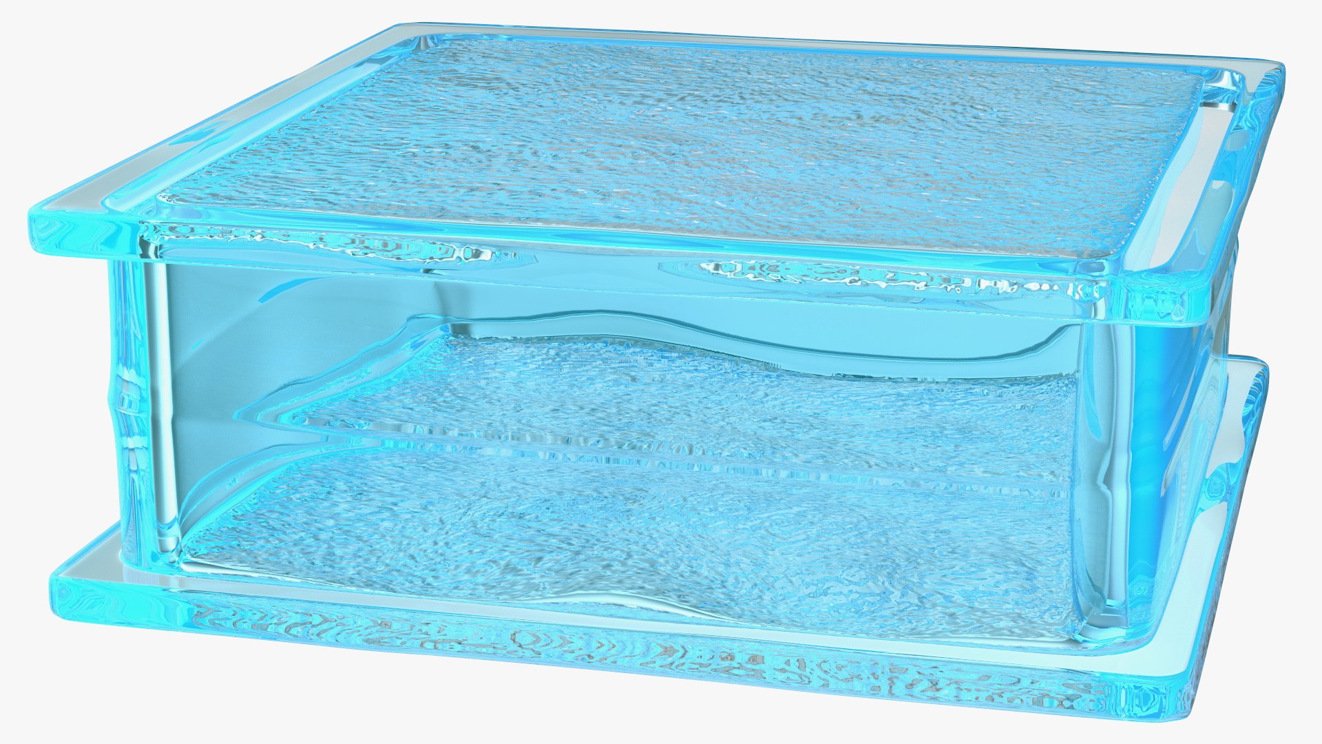 Ice Pattern Glass Block Blue model - TurboSquid 1830848
