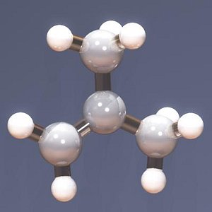 molecule methylpropane 3d model