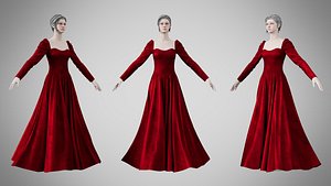 3D model Dress 40 Crimson Velvet