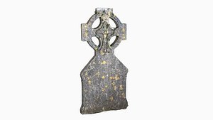 Tomb Cross Celtic Gravestone Ancient Headstone Realistic 3D model