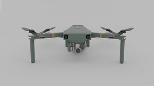 Realistic 3D Model of Compact Foldable Drone with Camera High Quality UAV