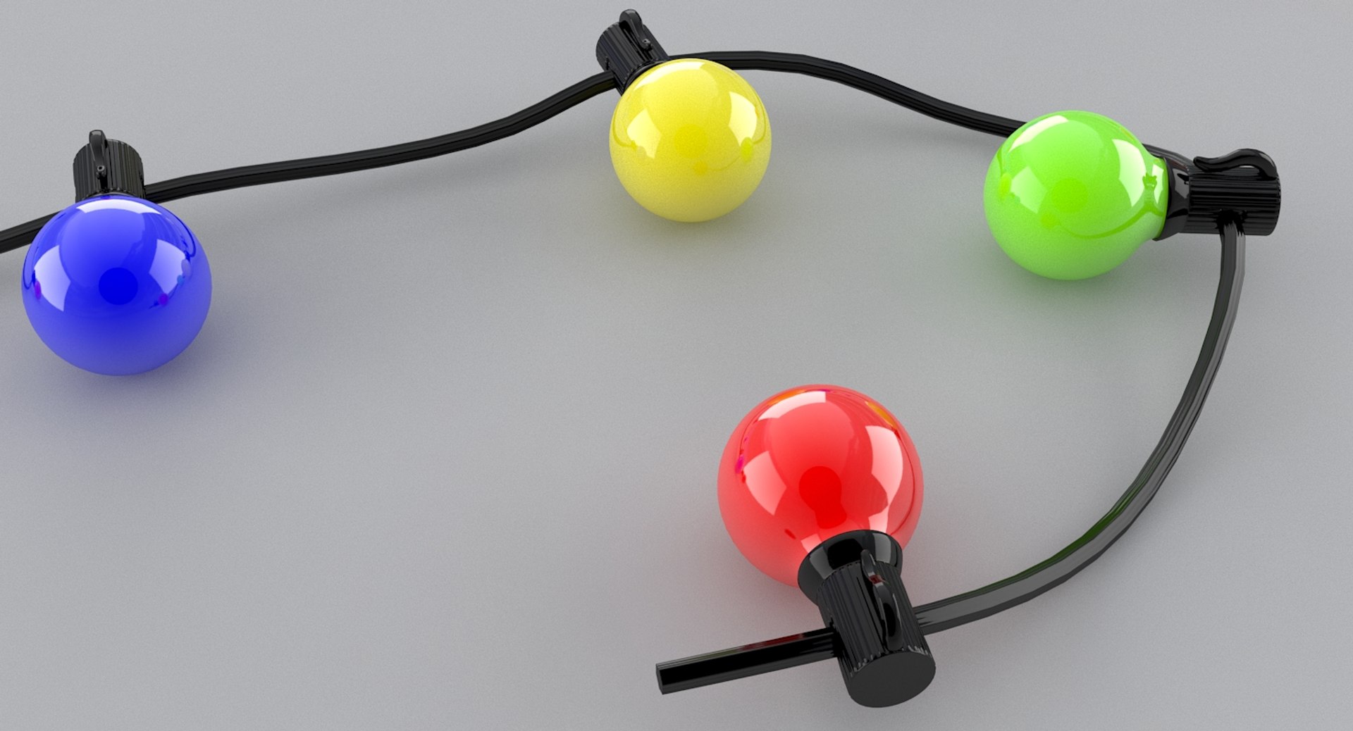 large bulb string lights 3d max