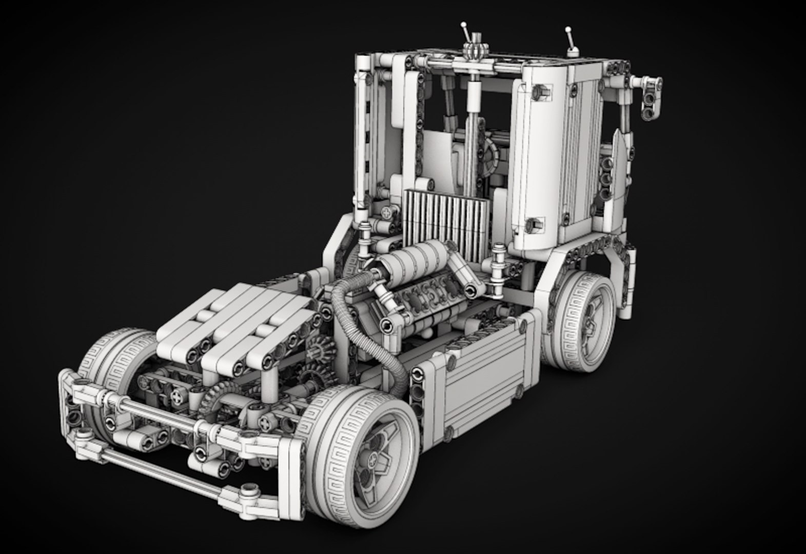 ラクレコ 3d Model Of Race Truck Lego 8041