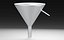 Stainless Steel Kitchen Funnel with Wire Handle and Rolled Rim