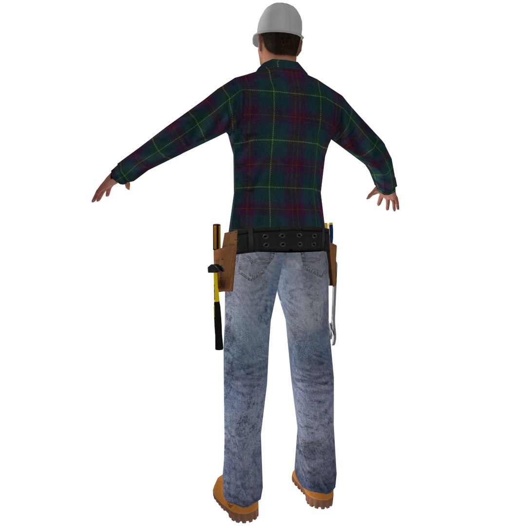 3d worker rigged man