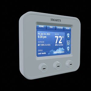 Smart Thermostat-Electronic devices and accessories-PBR 3D 3D model