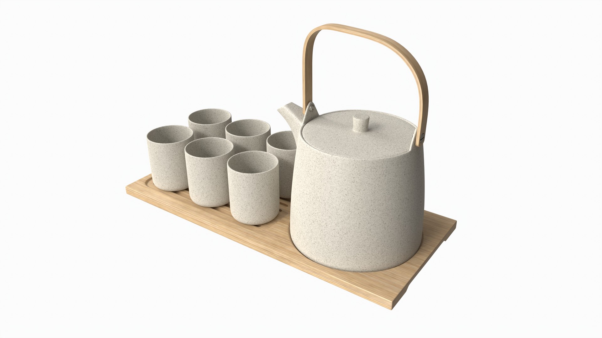 Japanese Minimalistic Tea Set On Tray 3D Model - TurboSquid 2130122