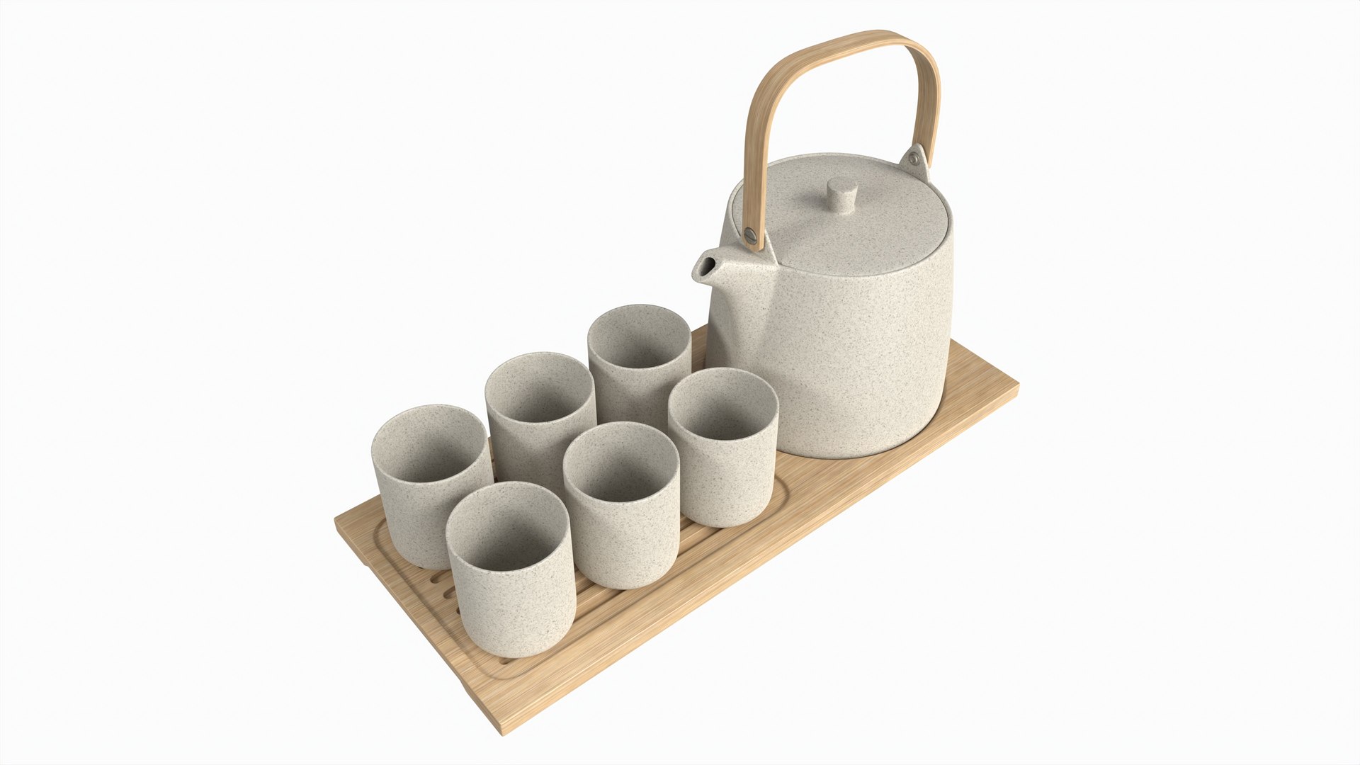 Japanese Minimalistic Tea Set On Tray 3D Model - TurboSquid 2130122