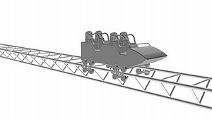 roller coaster car 3d obj