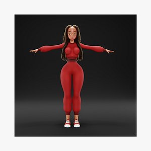 CARTOON GIRL RIGGED