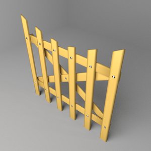 3D fence wooden 6 model