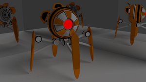 simple droid rigged 3d model