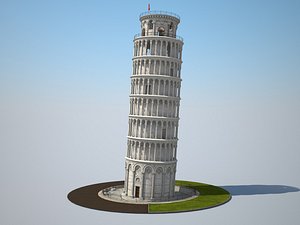 3d model tower leaning pisa