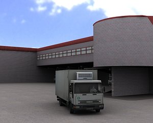 3d model truck unloading area