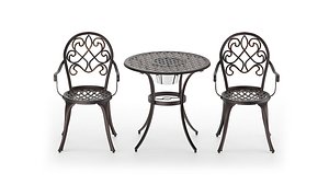 Outdoor 3 Piece Patio Bistro Set of Table and Chairs 3D model