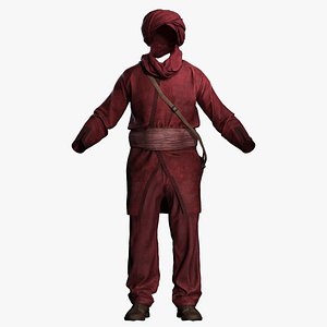 Traditional Desert Nomad Outfit - Low Poly Game Ready
