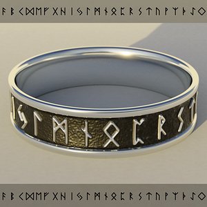 3D model rune ring