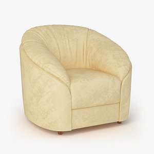 Rounded Armchair Upholstered Lounge Chair Soft Modern Chair