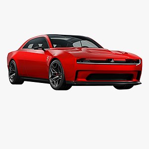 3D 2024 Dodge Charger Daytona SRT Concept Red