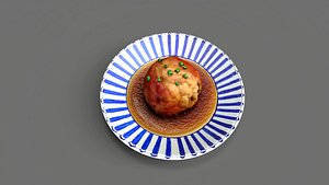 Asia food Braised pork ball 3D model