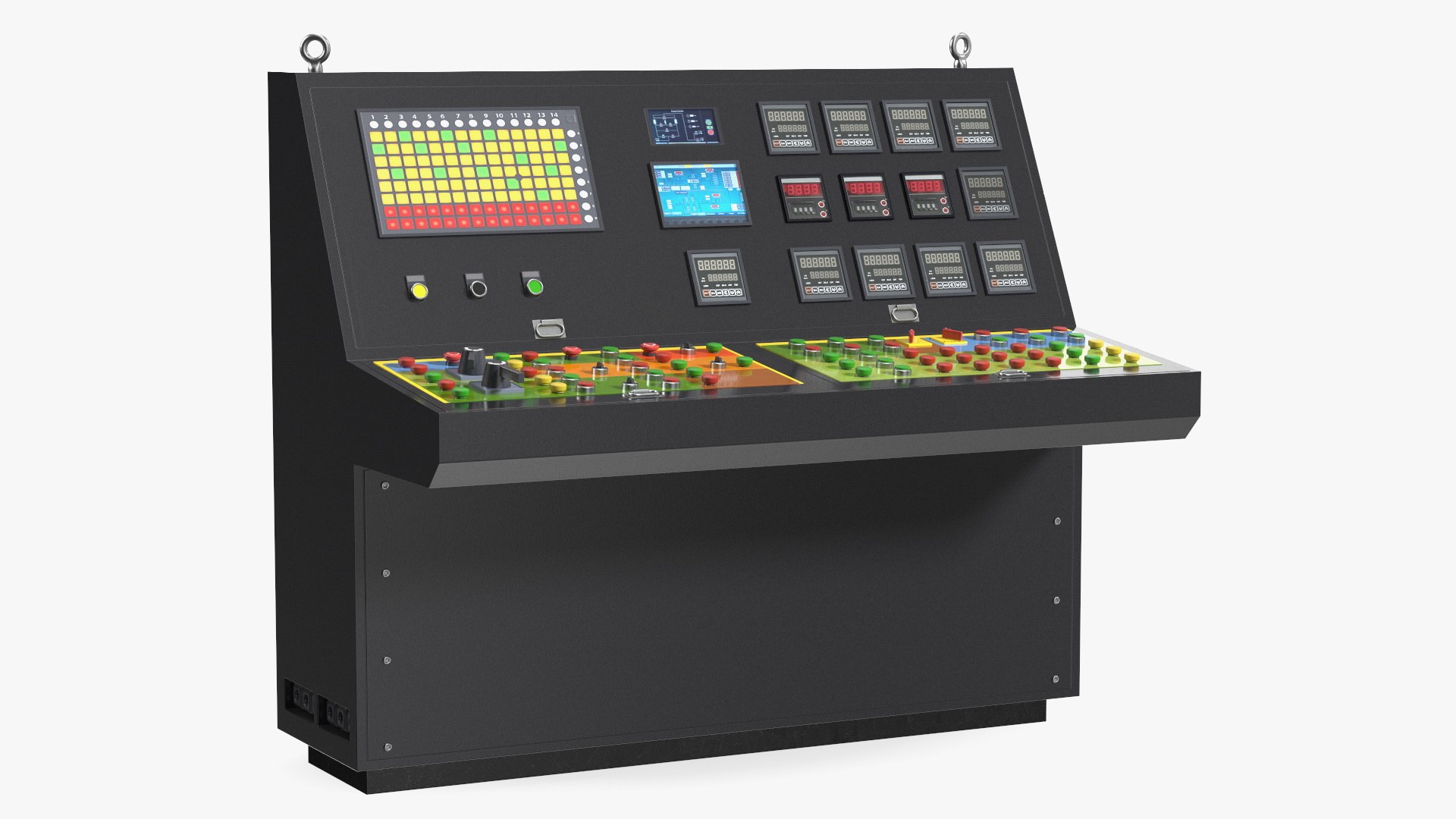 Black Control Desk 3D model preview