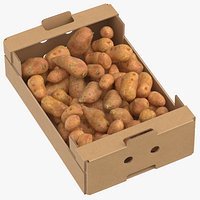 Cardboard Box 02 With Sweet Potatoes Full
