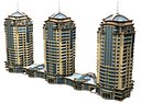 3d skyscraper town building