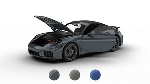 3D Porsche 911 Carrera Turbo S Cabriolet 2026 HQ 3d model