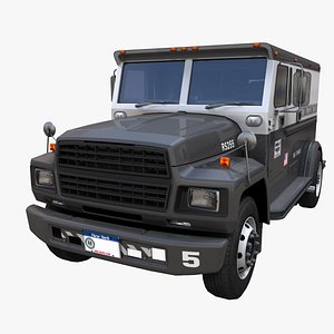 Security armored truck PBR 3D model