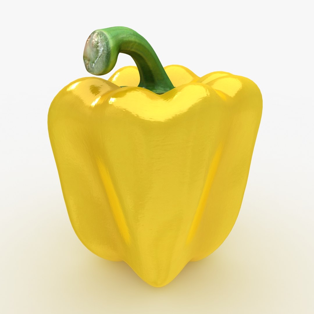 realistic pepper yellow 3d model
