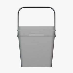 3D Square Bucket - Geometry Only No Textures No Materials model