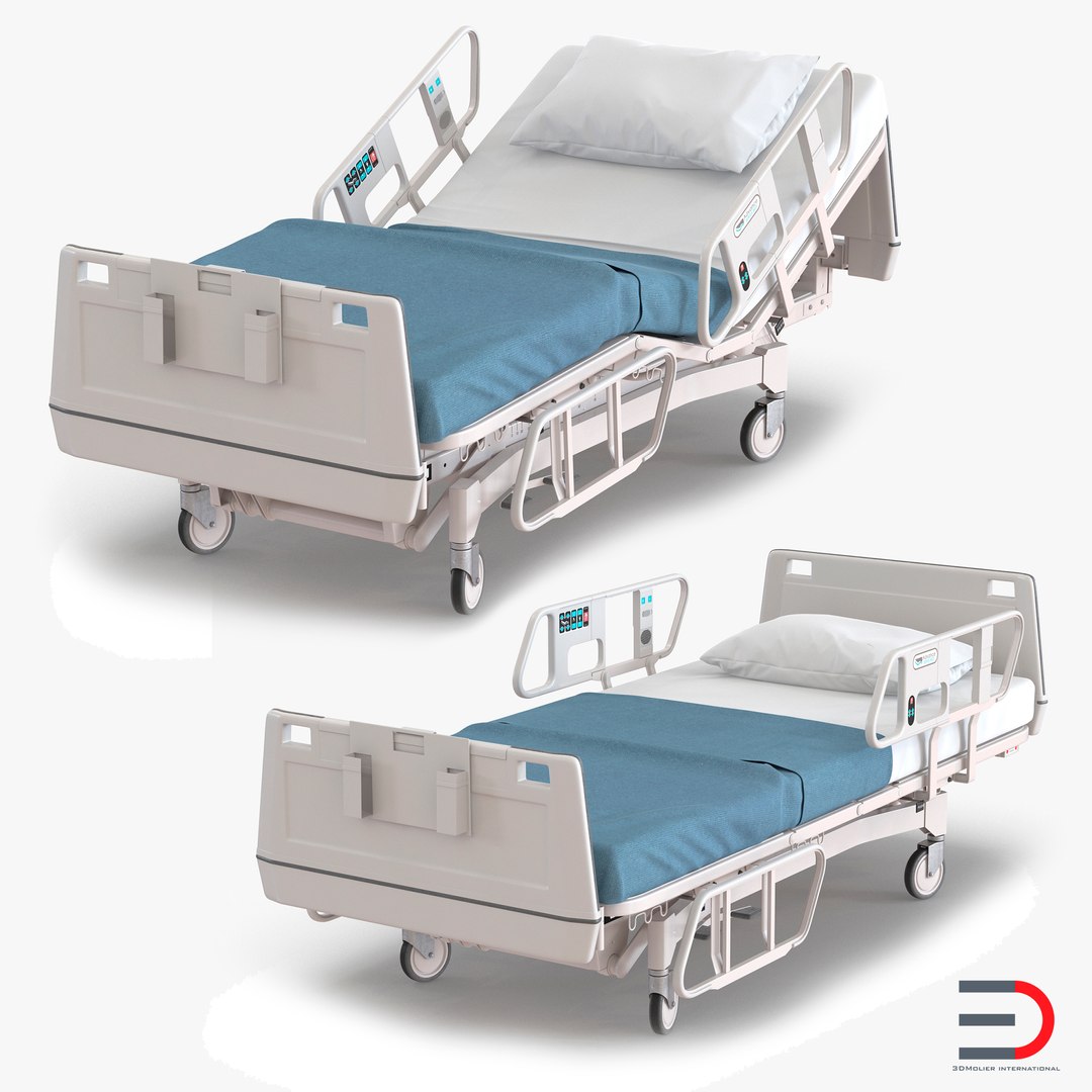 Hospital Bed Set 3D model preview