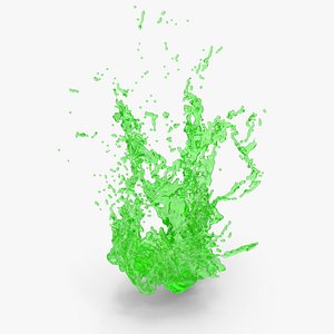 3D Green Liquid Splash model