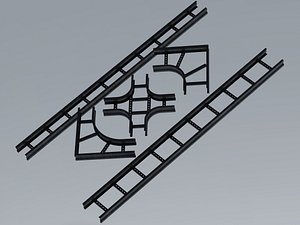Standard Steel Ladder Type Cable Trays 3D model
