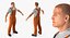 Worker Wearing Orange Overalls Rigged for Maya 3D Model