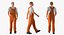 Worker Wearing Orange Overalls Rigged for Maya 3D Model