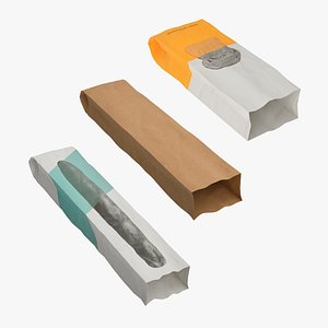 Paper Bread Bags Collection 3D model