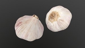 Photorealistic Garlic 3D Scan AR VR PBR  Lowpoly with game ready 3d Model 3D model