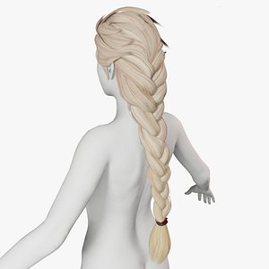 Realtime  hair princess braid Long 3D