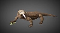 Rigged low poly Komodo Dragon