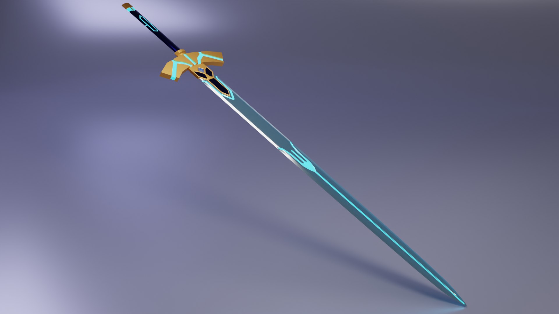 Blue Sword 3D Model - TurboSquid 1841116