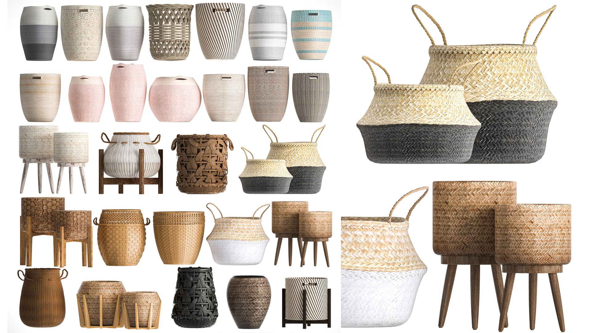 3D Basket Collection  wicker rattan  white Baskets https://p.turbosquid.com/ts-thumb/hF/HIPqib/CW/1basketset2009202201/jpg/1663681517/1920x1080/fit_q87/72699b3c64cbd505de4a4e65ac8f492a7a30bab5/1basketset2009202201.jpg