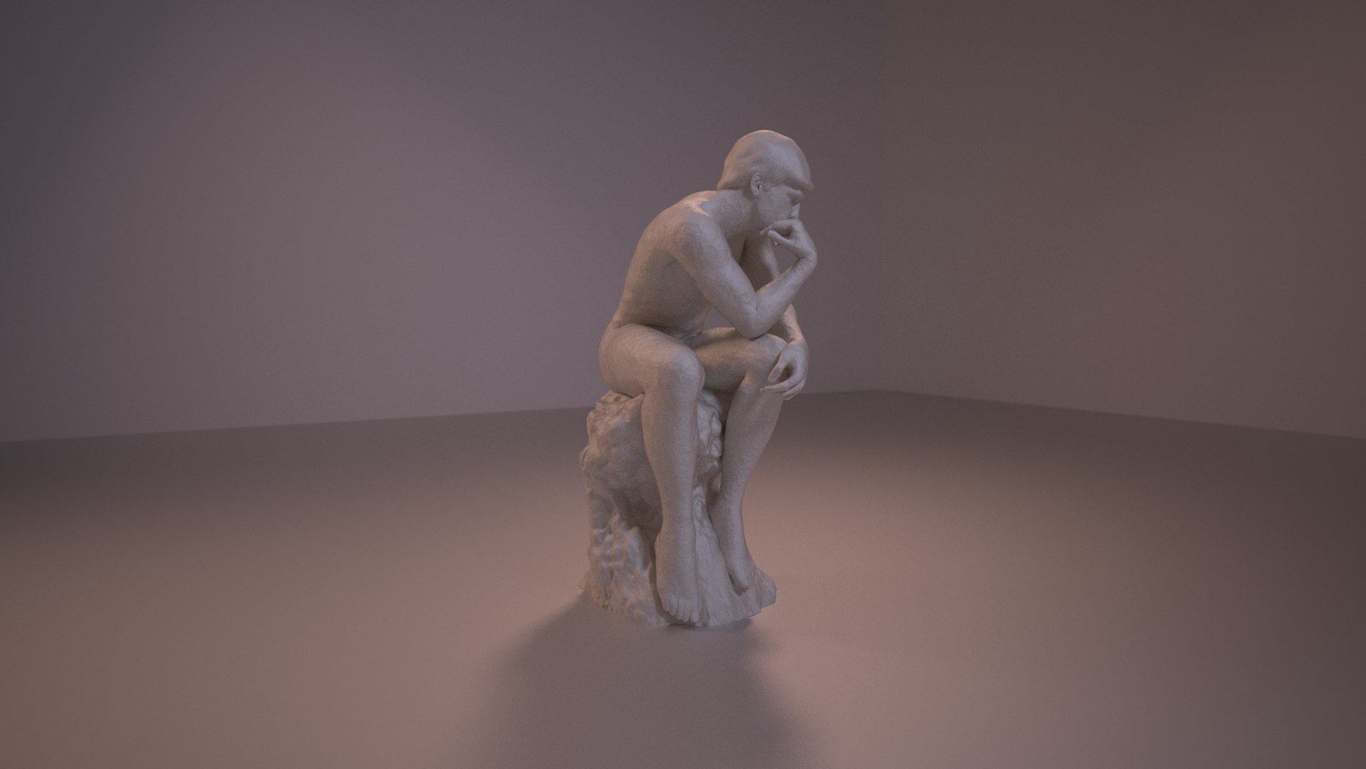 obj greek statue thinker