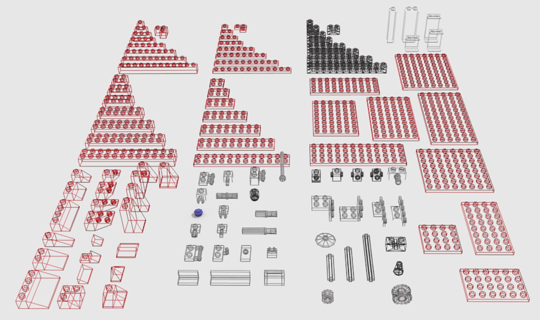 3dsmax 116 Lego Bricks