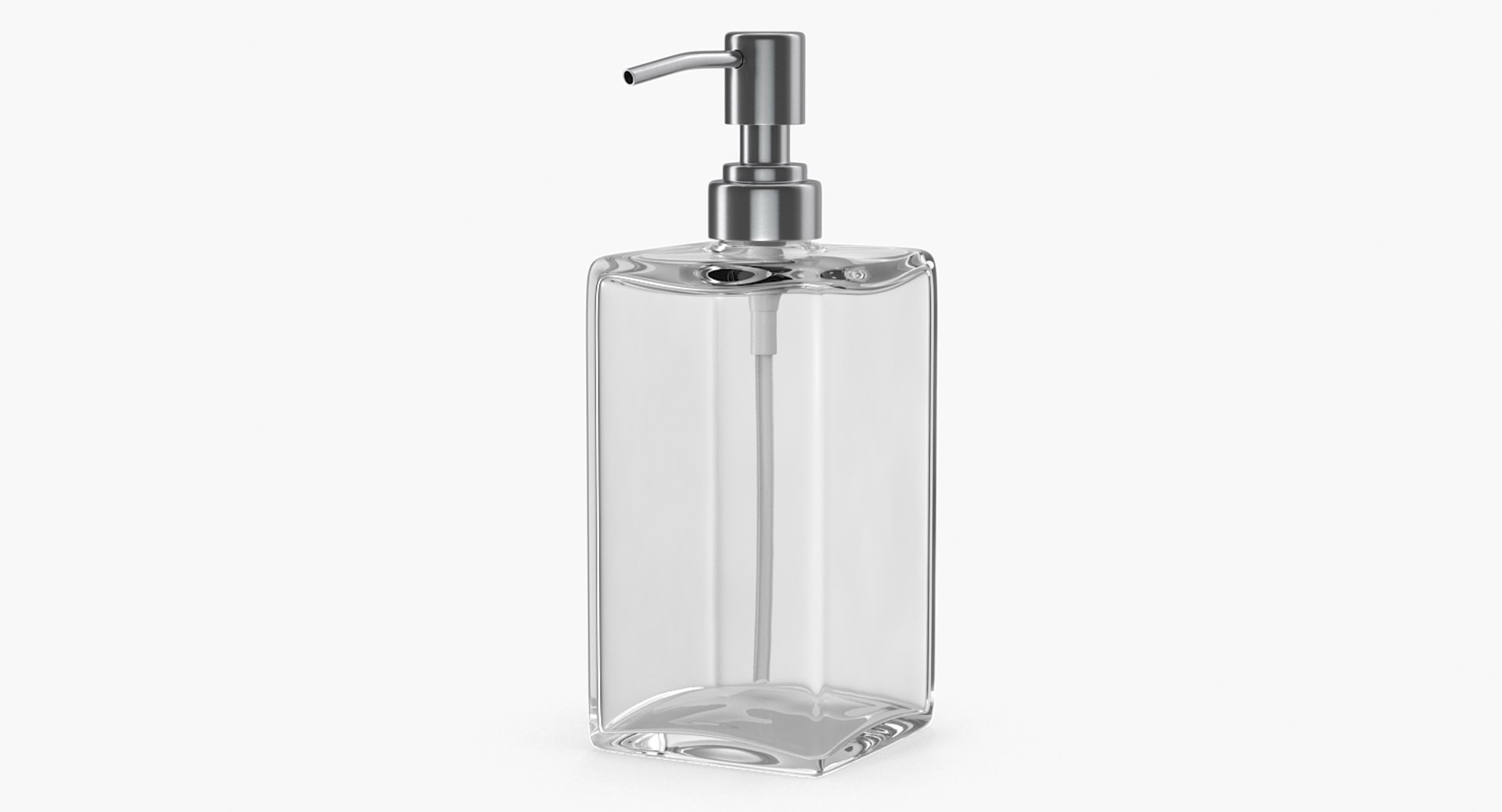 Empty Dispenser with Stainless Metal Pump 3D Model 3D model preview